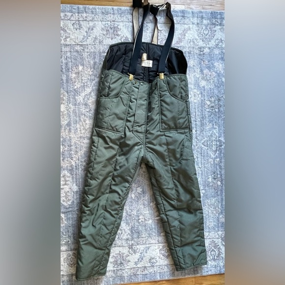 LL Bean RefrigiWear 395 Cold Weather Insulated Bib Overall Vtg 70s Script Large - Picture 2 of 9